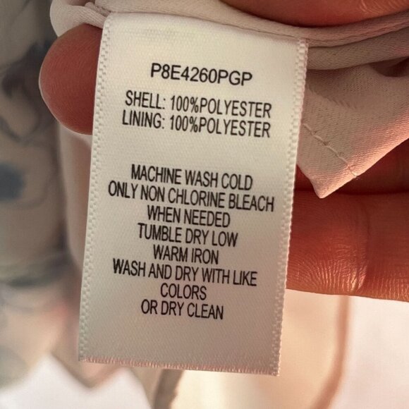 Parker Tie Waist Pink Floral Mini Dress Bishop‎ Sleeve V-Neck Size XS - Picture 11 of 12